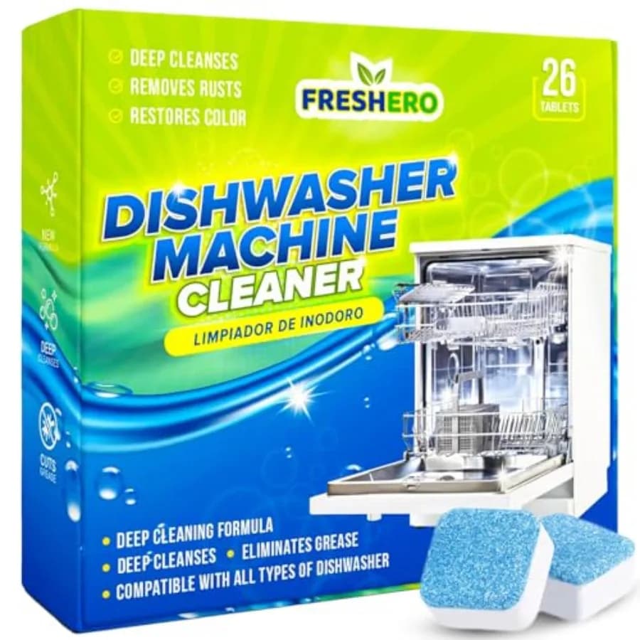 Freshero Pastiglie Detergenti e Deodoranti per Lavastoviglie, Confezione da 26, Detergente Sgrassante e Decalcificante per Lavastoviglie, Potente, per Fognature
