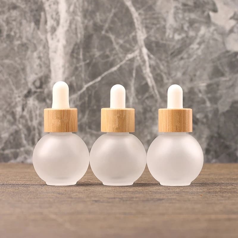 Flacone contagocce riutilizzabile da 50 pezzi, liquido per aromaterapia in vetro per olio essenziale satinato, goccia da 20 ml per bottiglie con pipetta per massaggio