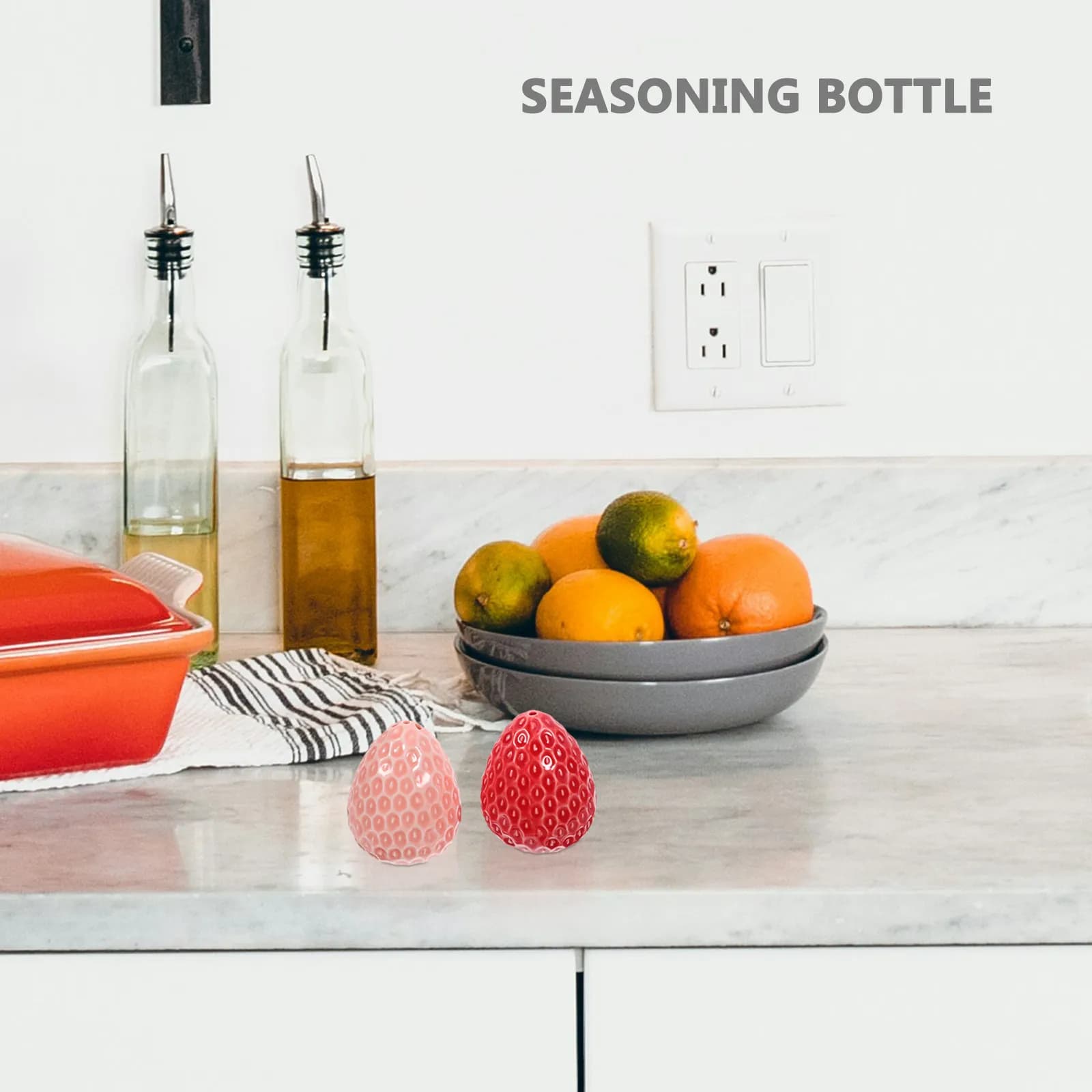 Set di 2 saliere e pepiere in ceramica, design scherzoso a schiaccianoci, grazioso contenitore per condimenti da cucina, dimensioni compatte per spezie da appoggio