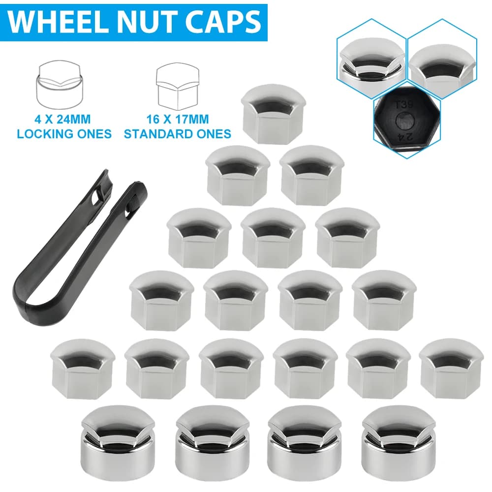 17mm Auto Dado Ruota Tappi Bullone Coperture Universale per BMW per VW per Audi per Fiat per Ford per Opel per Nissan per SEAT per Skoda