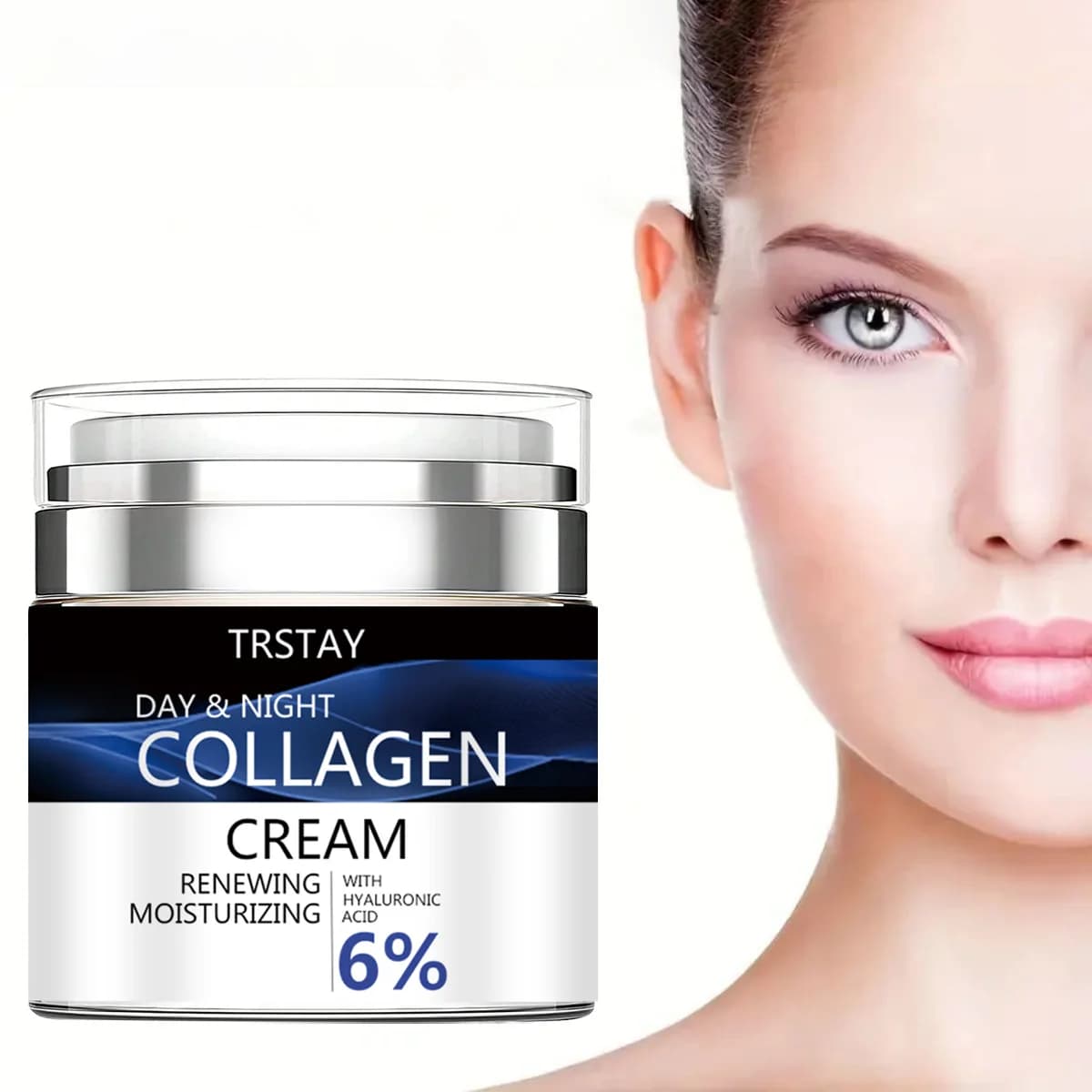 Crema viso idratante collagene idratante collo acido ialuronico leviga rughe, illumina la pelle, idrata e protegge s