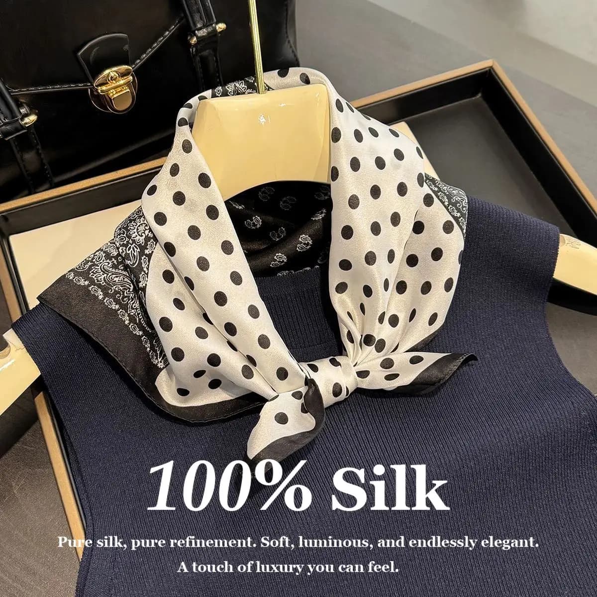 Sciarpa 100% Vera Seta per Donna, Foulard Quadrato in Seta di Gelso 100%, Fascia per Capelli alla Moda, Echarpe, Bufanda, Bandana, Pashmina, Poncho