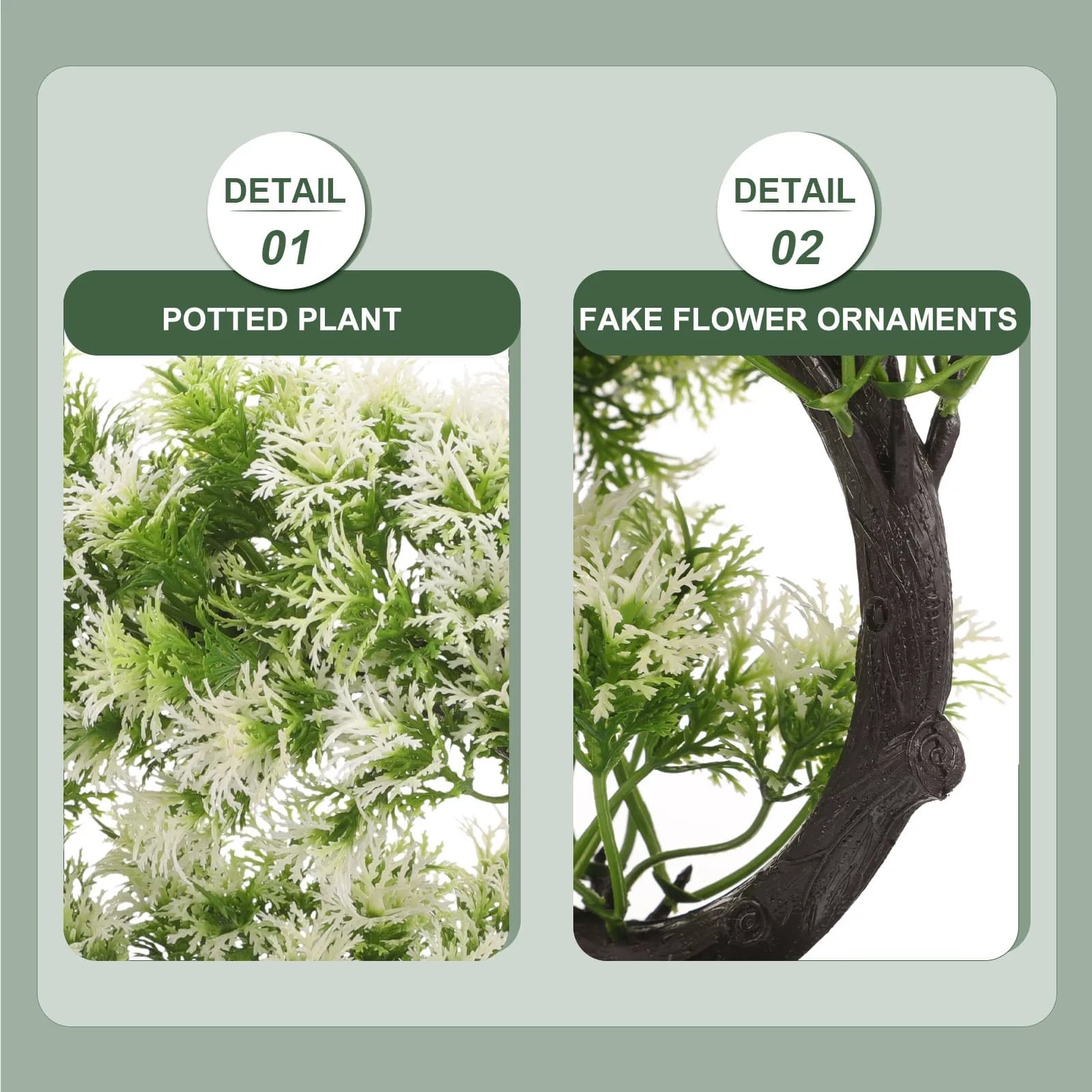 Albero Artificiale in Vaso, Decorazione Realistica in Plastica, Bonsai per Casa e Ufficio, Piante Finte Decorative da Scrivania, Ornamenti per Interni