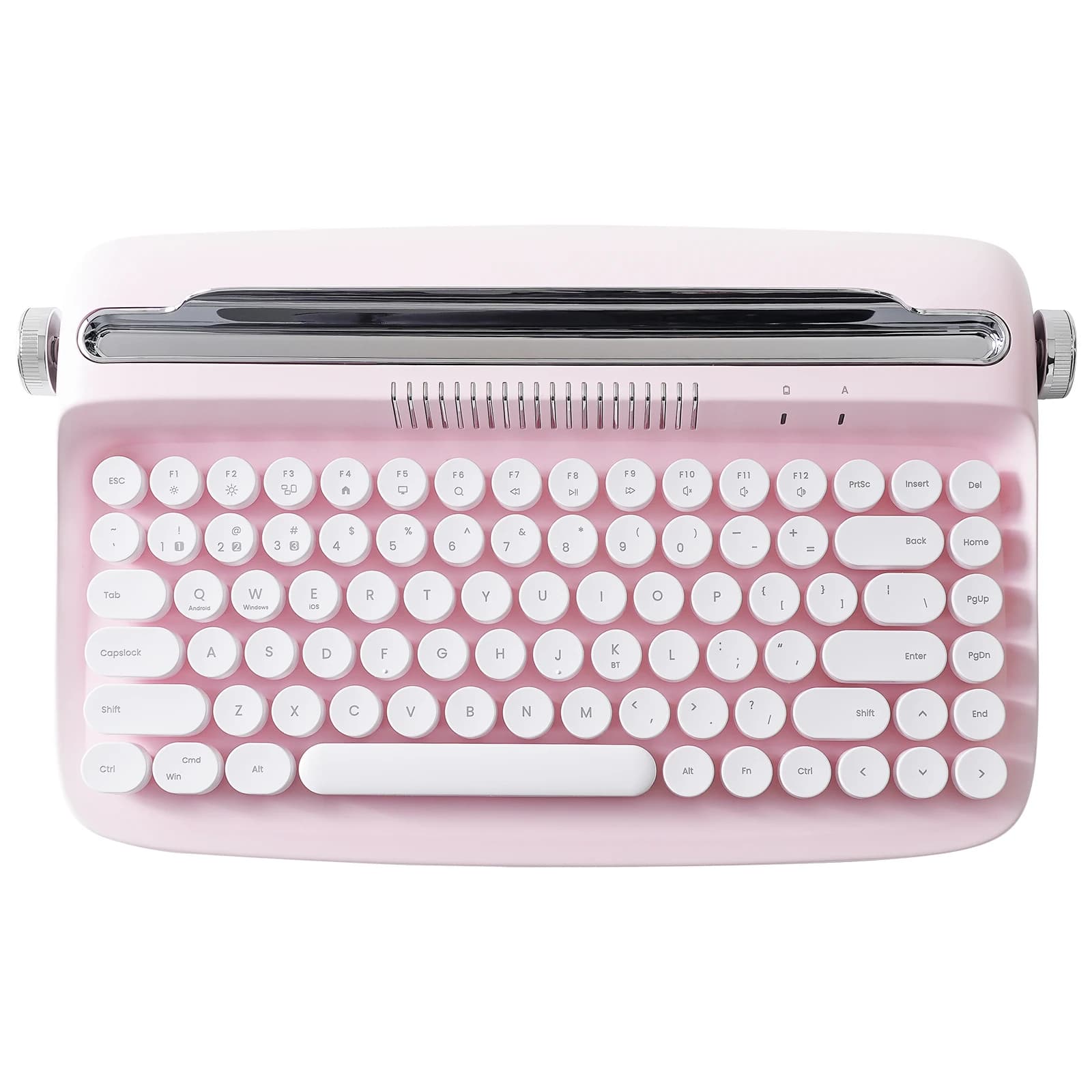 YUNZII ACTTO B303 Tastiera estetica per macchina da scrivere wireless retrò, tastiera Bluetooth stile vintage con supporto integrato per Multi