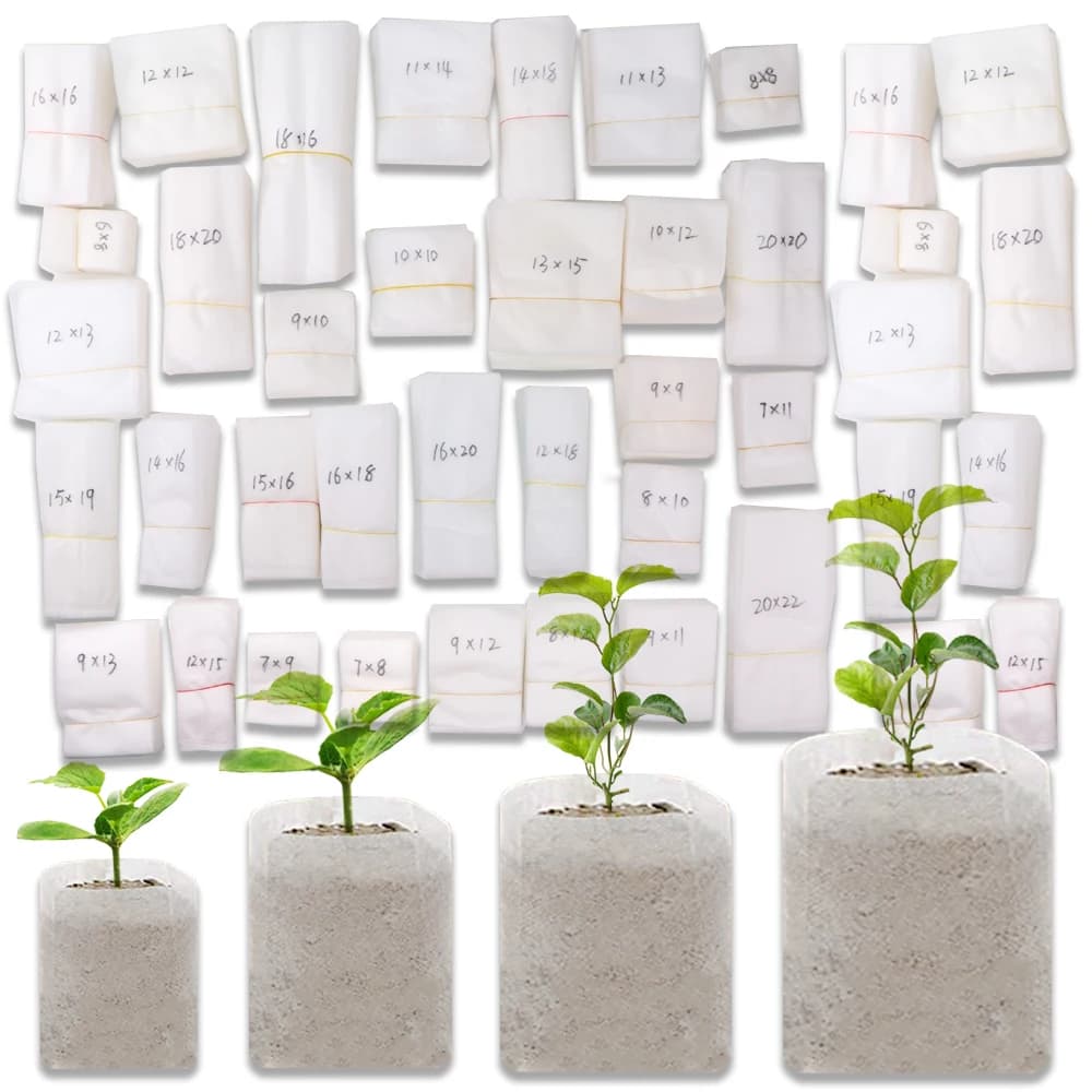 RBCFHI 100/50PCS Biodegradable Plant Growing Bags Non-woven Plant Vivary Pocket Seeds Departure Bags for Flower Vegetable Tree