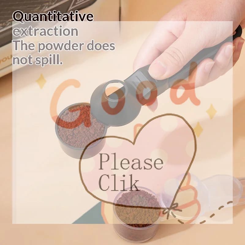 【HG】Creative Sliding Leakproof Coffee Scoop Protein Powder Measuring Spoon With Funnel & Hanging Hole For Kitchen Bar Gym Travel