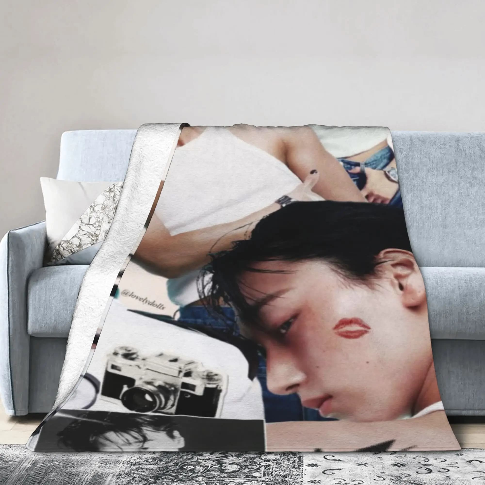 choi san bad ateezs Blankets Lightweight Thin Flannel Novelty Present Throw Blankets Bedspread