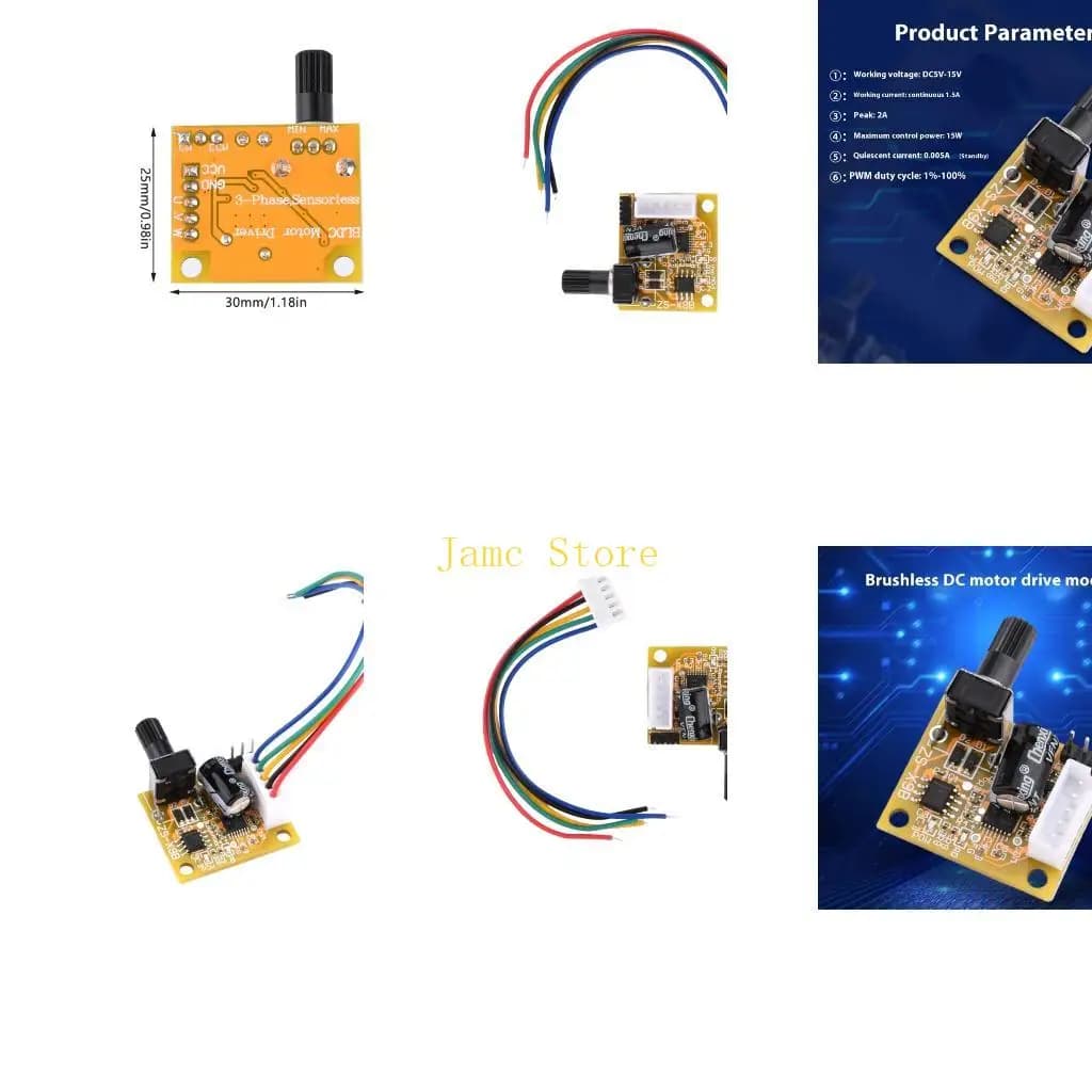 LX0B 5V-15V 15W Scheda driver del motore BLDC trifase Controllo della velocità Scheda controllo della velocità del motore con