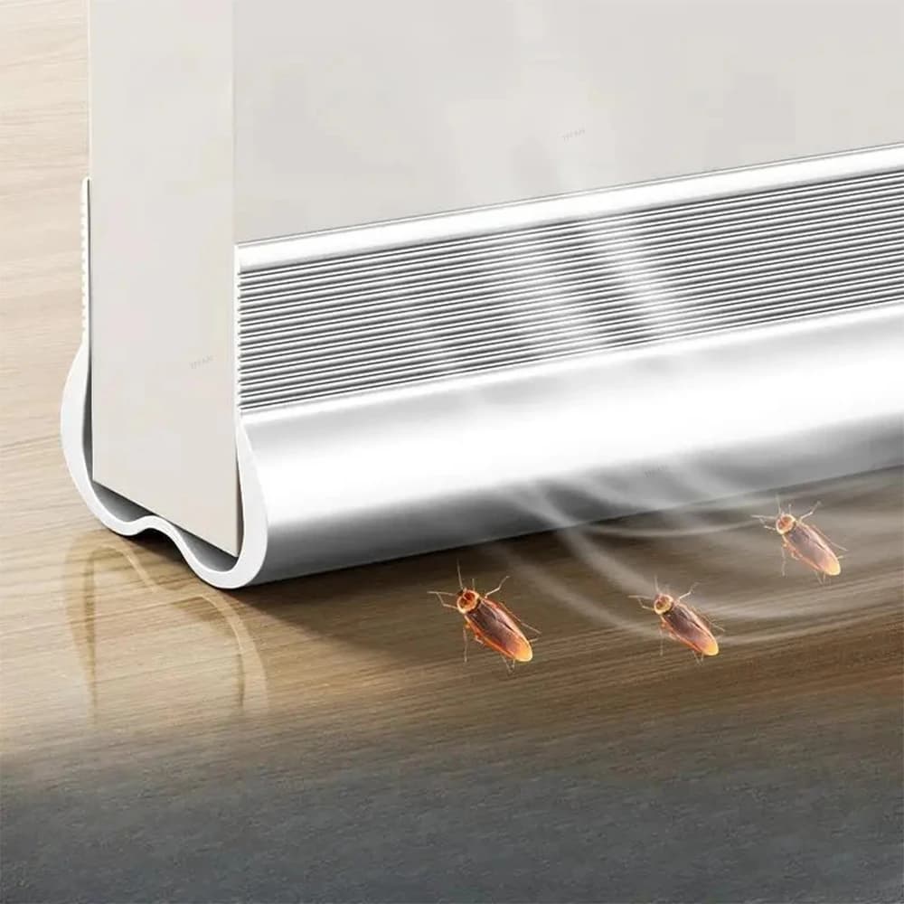 Striscia di tenuta inferiore flessibile in PVC per porta Gap per porta Insonorizzazione Striscia meteorologica antivento e antipolvere sotto il nastro di arresto della porta