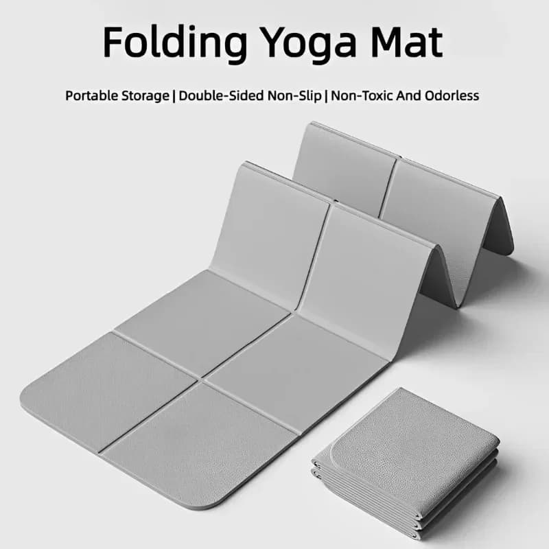 1 pcs Foldable Yoga Mat Feet Fitness Travel Fitness Exercise Double Sided Anti-slip for Pilates and Floor Training