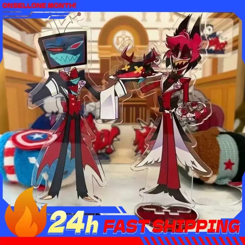 2 pezzi Hazbin Anime Periferiche Alastor Cameriere Figura Acrilico Stand Vox Frac Figura Acrilico Stand Da Collezione Re-cerazione Giocattoli