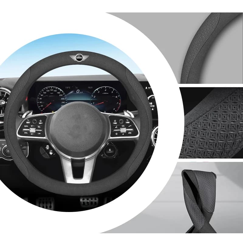 Car Steering Wheel Cover Breathable Anti Slip For BMW Mini Cooper R50 R53 R55 R56 R60 R61 F54 F55 F60 Auto Interior Accessories