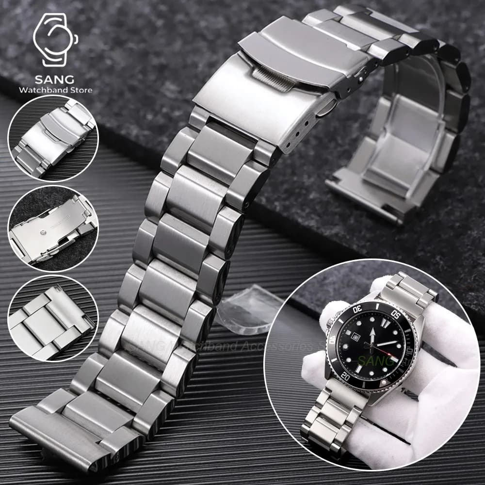 18mm 19mm 20mm 21mm 22mm 24mm 25mm Luxury Stainless Steel Watchband Business WatchStrap for Seiko Men Sport Bracelet Accessories