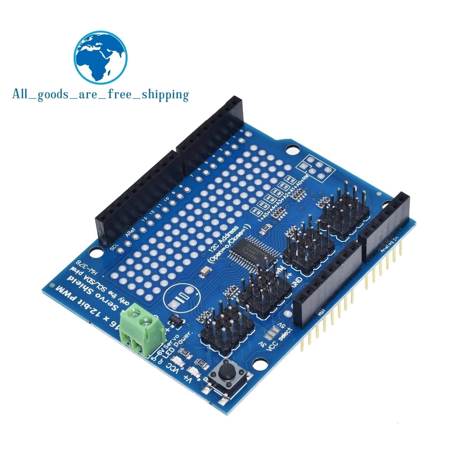 TZT 1/3PCS Motor/Stepper/Servo/Robot Shield for Arduino I2C v2 Kit w/ PWM Driver TOP