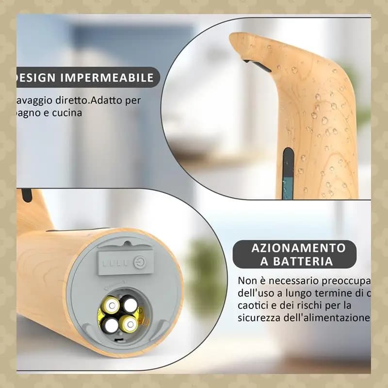 Dispenser automatico di sapone AB45 con 4 livelli regolabili, dispenser di sapone liquido elettrico da 400 ml, impermeabile IPX6 per l'home office