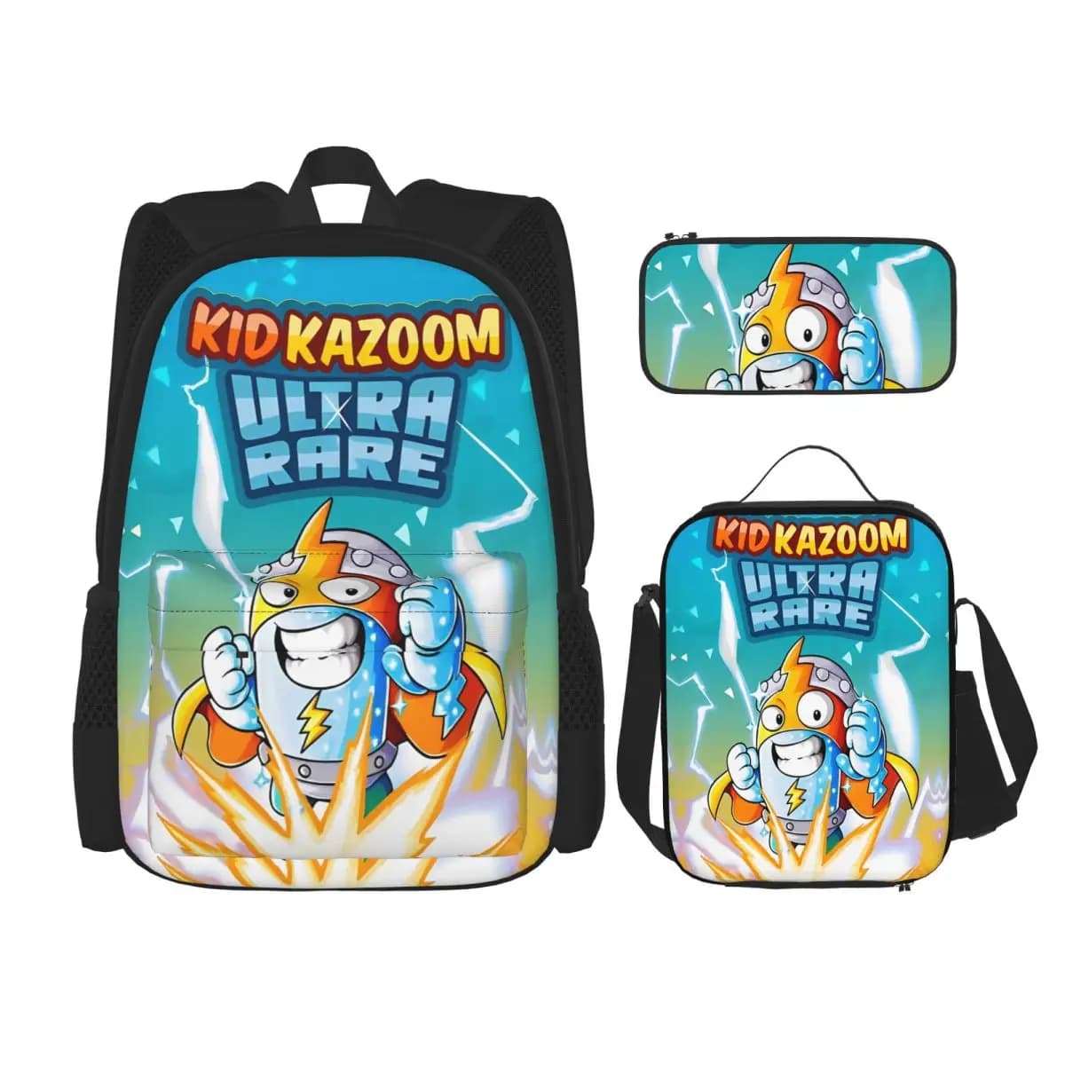 3pecs/set Zaino Cartoon SuperThings per adolescenti Kazoom Power Zaino per asilo Borsa per il pranzo Astuccio per matite