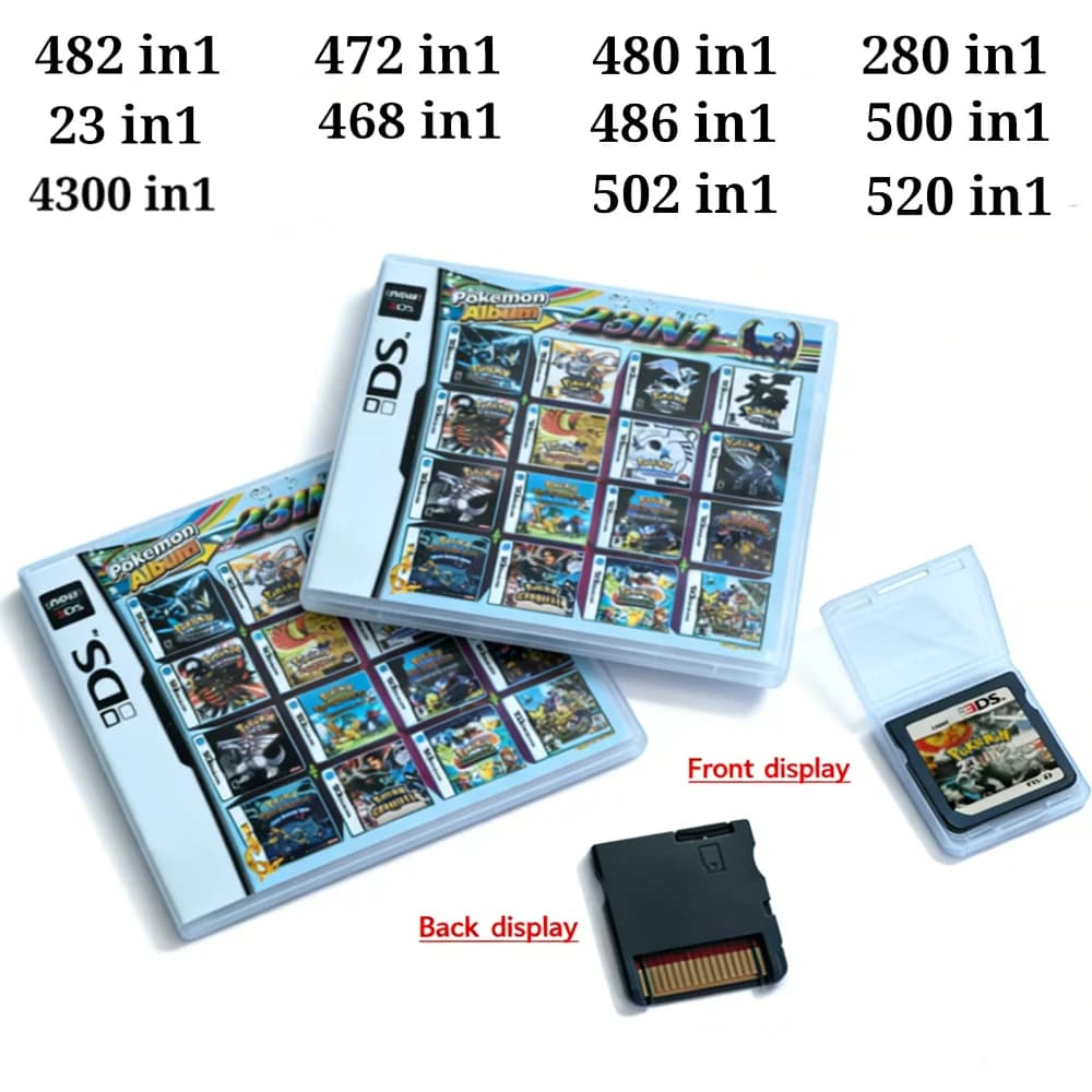 Cartuccia di gioco Pokemon Album 23 in 1 per console di videogiochi DS 3DS NDSI NDSLL NDSXL 3DS XL