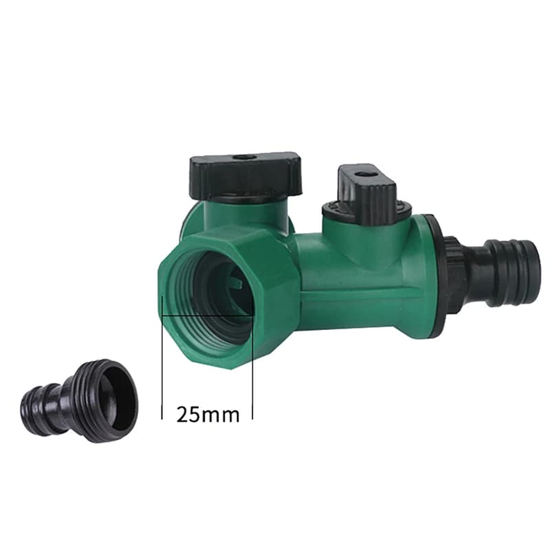 Connettore per tubo da giardino Splitter per tubo da giardino con rubinetto Irrigazione Spegnimento per l'irrigazione dei fiori paesaggistici