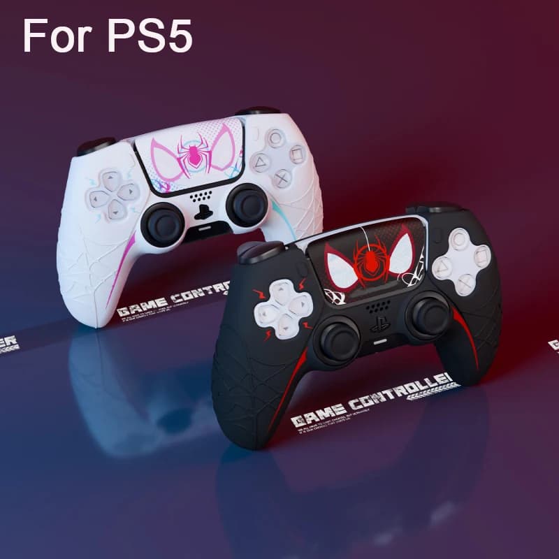 Cover Protettiva in Silicone Morbido per Controller PlayStation 5 PS5, Custodia in Gomma, Copri Joystick, Copri Pollice e Adesivo