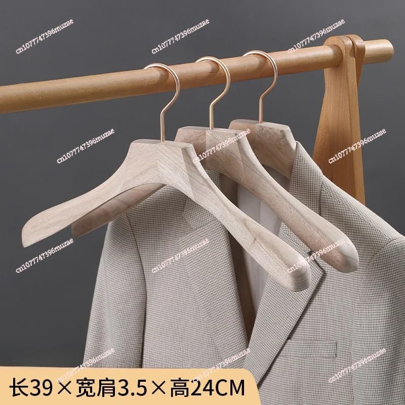 Appendiabiti in legno da donna con spalle larghe, senza cuciture, in legno di canfora, per pantaloni, appendiabiti in legno, supporto per vestiti, senza vernice