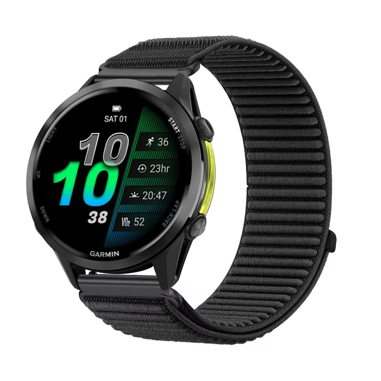 Cinturini in nylon per cinturino Garmin Forerunner 970 Quickfit da 22 mm, cinturino elastico in nylon velcro morbido