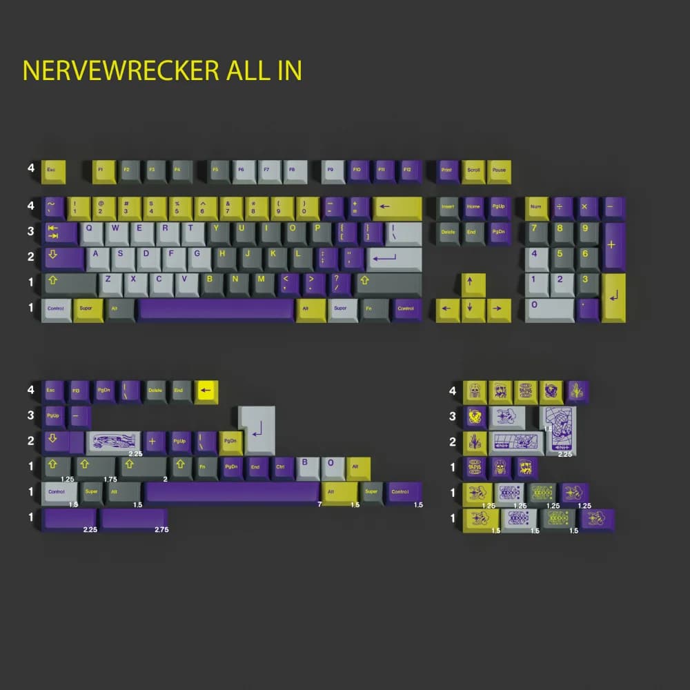 PBT Keycap Cherry Profilo Clone GMK NERVEWRECKER Copritasti 5 lati Dye Sub KeyCap Per MX Tastiera Meccanica 61 64 66 75 87 98 108