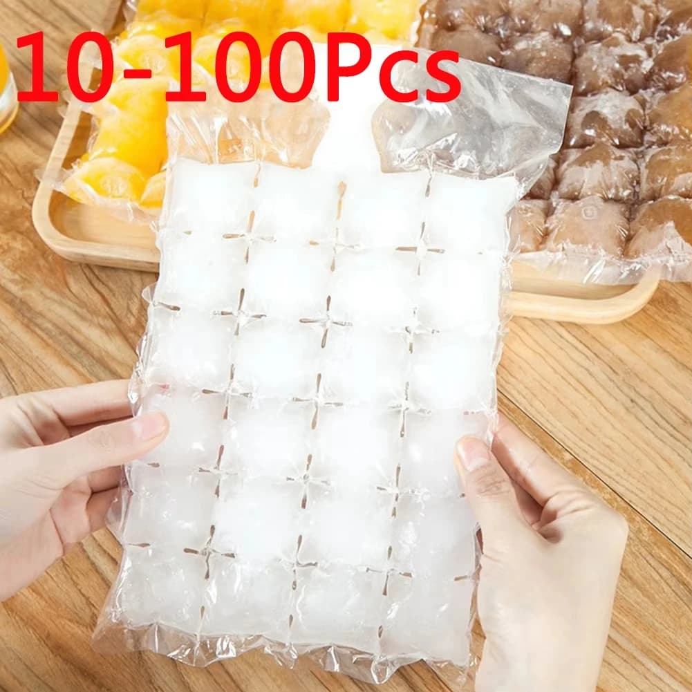 10-100 pz/pacco Sacchetto di Ghiaccio Usa E Getta Reticolo Cubo di Ghiaccio Stampo Bar Vassoio di Ghiaccio autosigillante Sacchetto di Cubo di Ghiaccio Scatola Commestibile Cubo di Ghiaccio Congelato