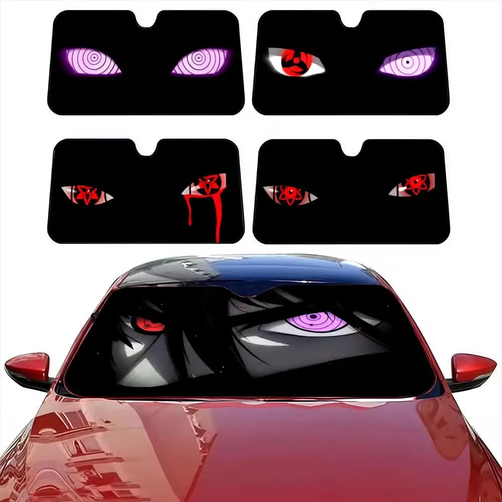 Parasole Classico Anime Sharingan per Parabrezza Auto, Protezione UV e Isolamento Termico per Finestrino Anteriore
