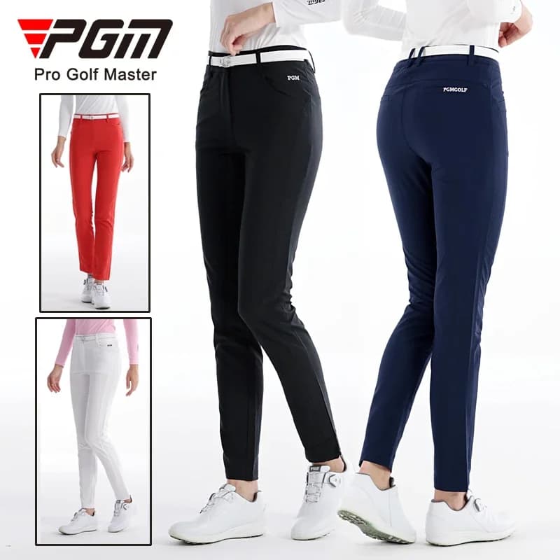 Pantaloni da golf da donna PGM Pantaloni da tennis elastici primaverili estivi Pantaloni da donna ad asciugatura rapida Pantaloni slim traspiranti Gioca con la palla da golf Pantaloni sportivi