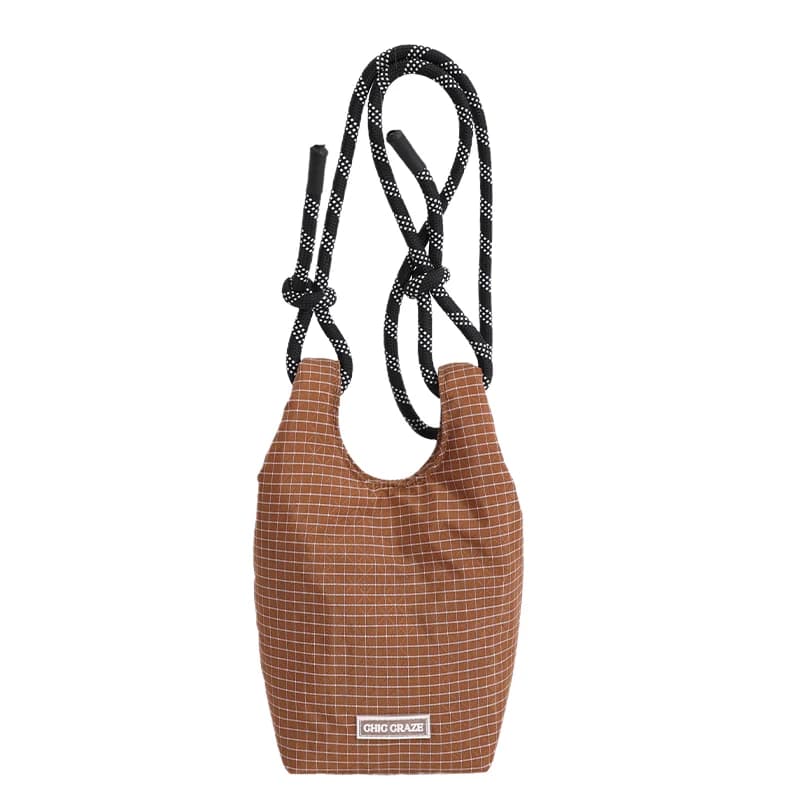 Borsa a tracolla a secchiello scozzese leggera casual Borsa a tracolla piccola versatile da donna nuova Borsa a tracolla carina invernale alla moda
