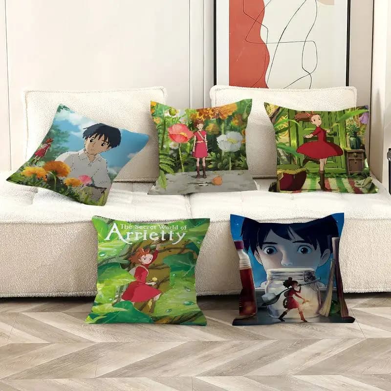 Fodera per cuscino Anime The S-Secret World Of A-Arrietty, decorazione in stile rustico, fodere per cuscini decorativi per divano