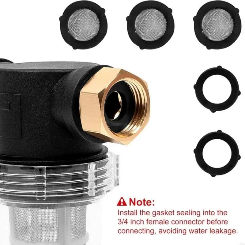 Pressure Garden Pipe Filter 3/4 Inch Attachment with Mesh Screens for Protection