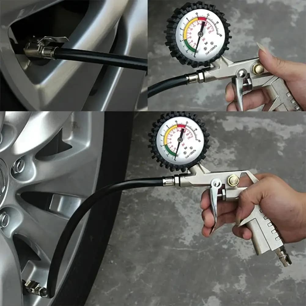 0-16Bar/0-220Psi Pistola di Pressione Dei Pneumatici Auto Manometro Dei Pneumatici Per Il Compressore D'aria Auto SUV Moto Pompa di Gonfiaggio riparazione pneumatici O8M6