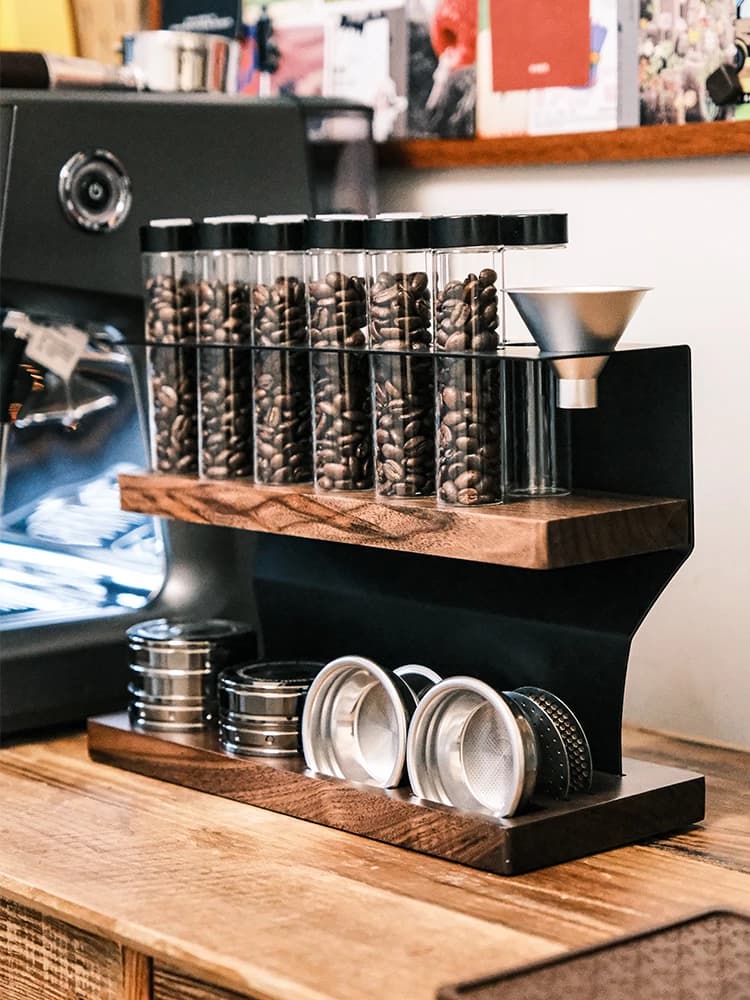 Applicable to coffee bean sub-bottling display rack single tube sealed can rack