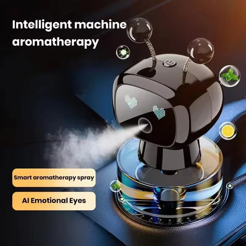 Car Deodorant Aroma Diffuser for Auto Rechargeable AI Smart Eyes 4 Levels of Auto Diffuser Intelligent Adjustable Deodorant for Environments