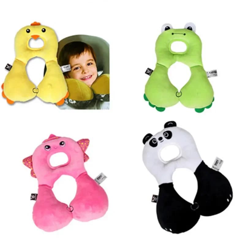 Cuscino per bambini a forma di U per bambini Cuscino per la protezione del collo del sonno Poggiatesta per spalle morbide Seggiolino auto Cuscini da viaggio adorabili per bambini