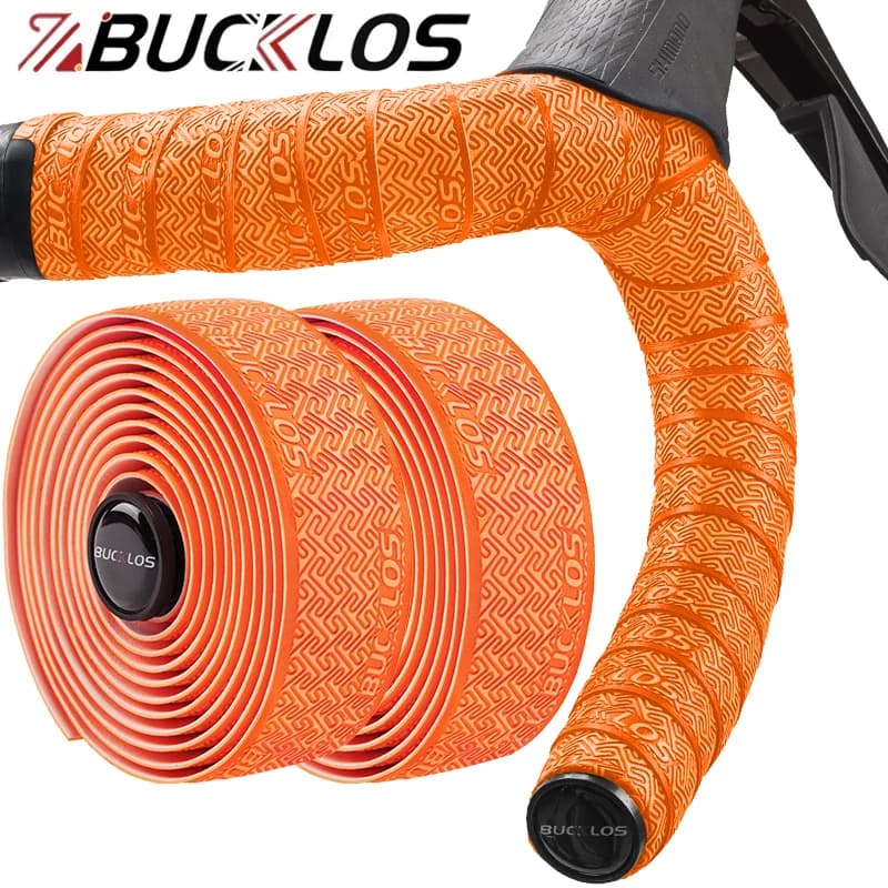 BUCKLOS Nastro manubrio bici EVA PU Nastro manubrio bicicletta da strada Antiscivolo Assorbimento degli urti Ciclismo Wrap End Plug Accessori bici
