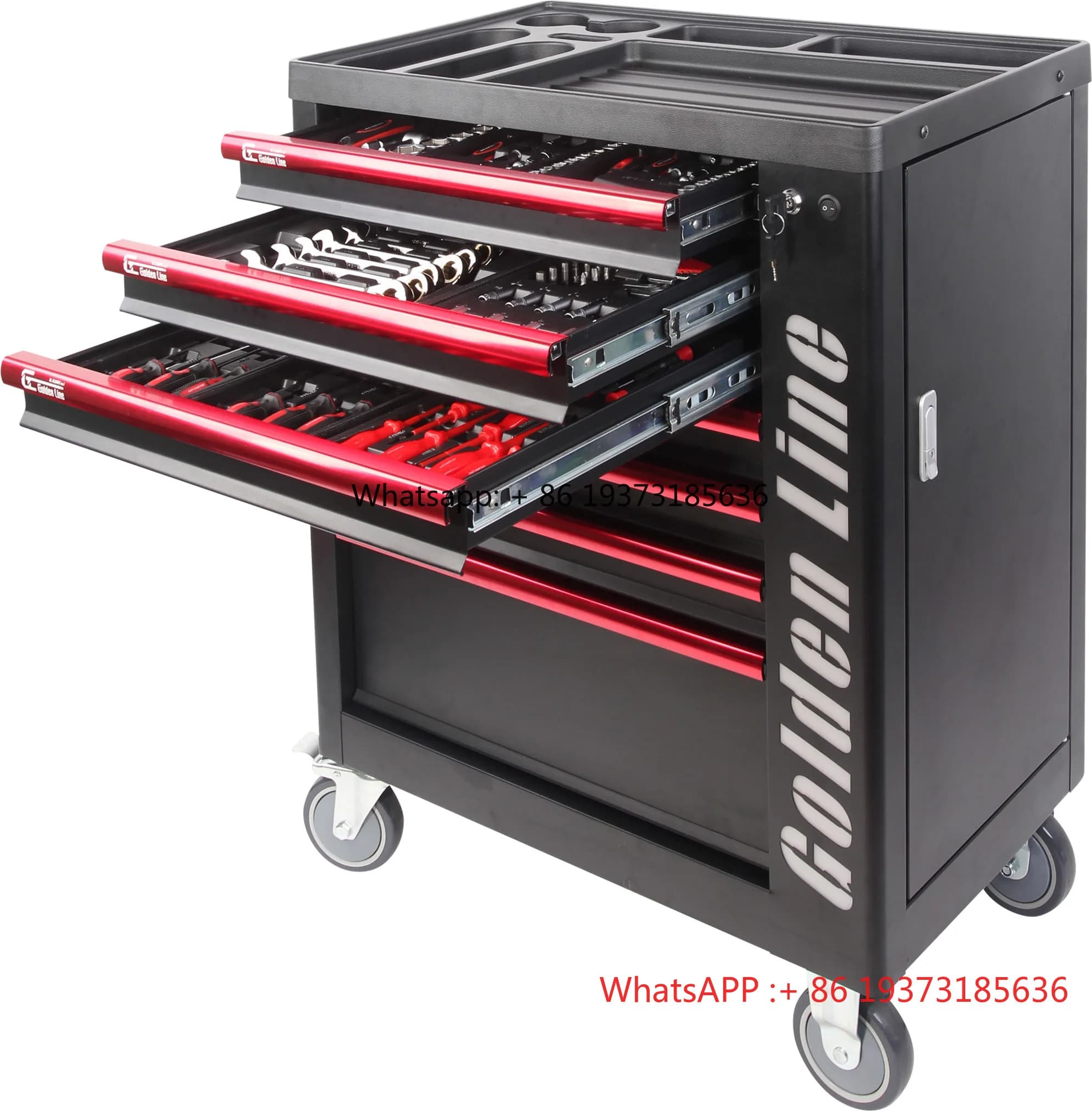 Black Metal Tool Storage Cabinet Quick Locking System OEM/ODM Custom Carton Box 3 Year Warranty for Auto Repair Garage Workshop