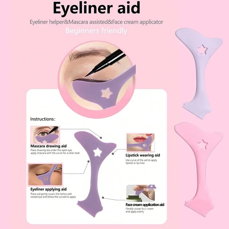 Applicatori per eyeliner, labbra, ciglia e ombretto, strumenti di aiuto per il trucco, guide, protezioni per mascara, stencil per occhi, applicatori riutilizzabili.