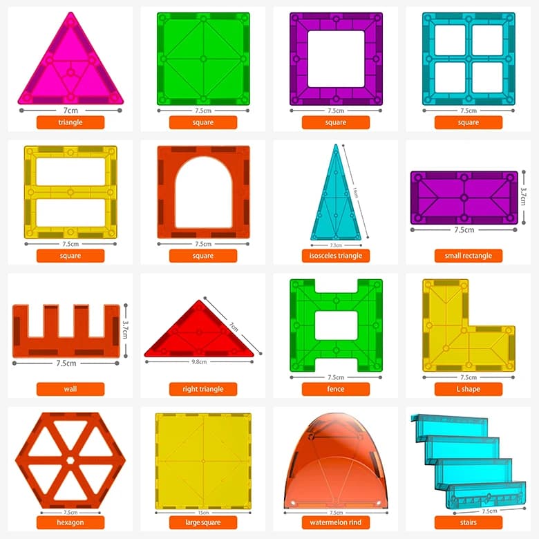VINEDI Set di costruzioni magnetiche, gioco di costruzione con mattoncini magnetici, giocattoli educativi Montessori per bambini, regalo per bambini e bambine