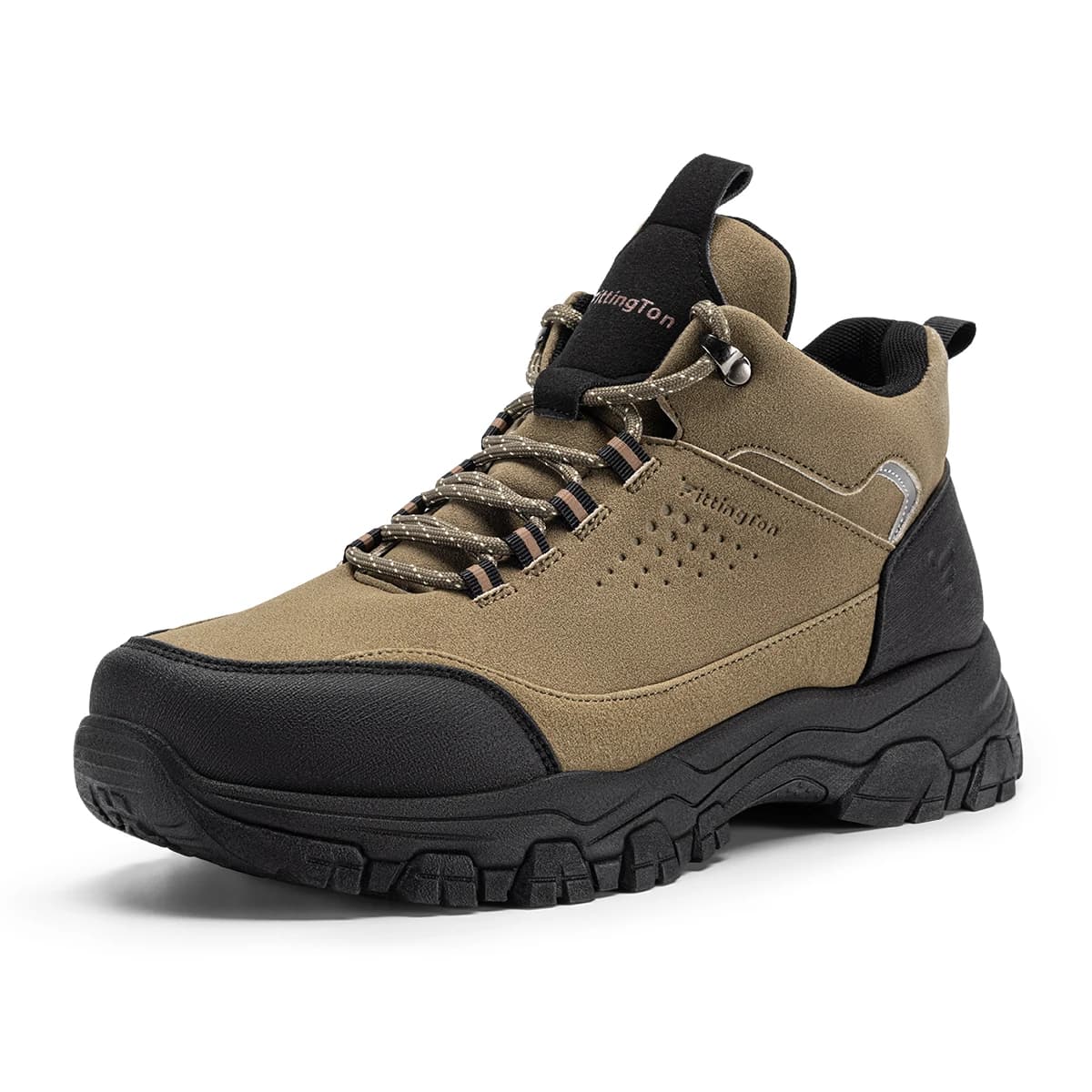 Fittington Men's Hiking Boots Outdoor Water-resistant Mid-top Trekking Boot Autumn Winter Casual Comfort Hiking Shoes for Men
