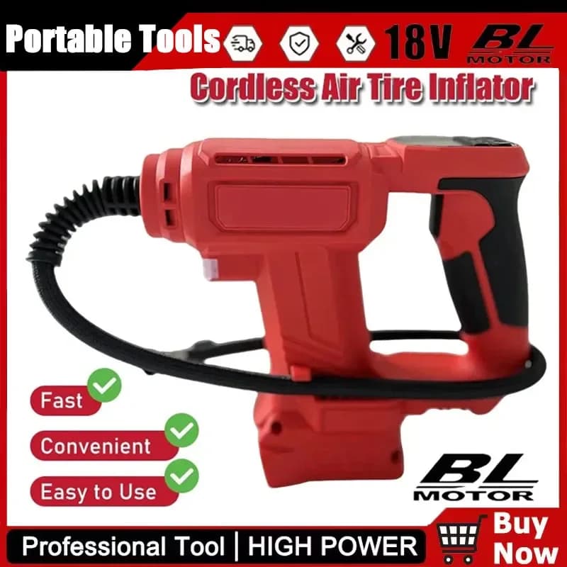 Pompa ad aria portatile senza fili Milwaukee per gonfiaggio pneumatici auto, compressore d'aria con display digitale, strumenti gonfiabili, batteria 18V