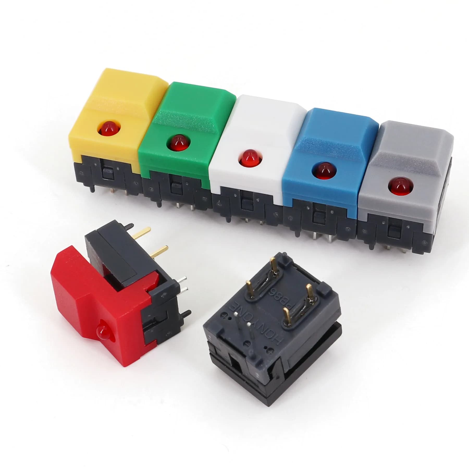 10 pezzi PB86-A1 6 pin con interruttore tattile a pulsante quadrato SPDT momentaneo LED per il controllo dell'attrezzatura da palco