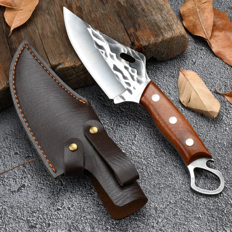 1PC stainless steel bone knife carving knife wooden handle kitchen knife small cutting point super sharp knife