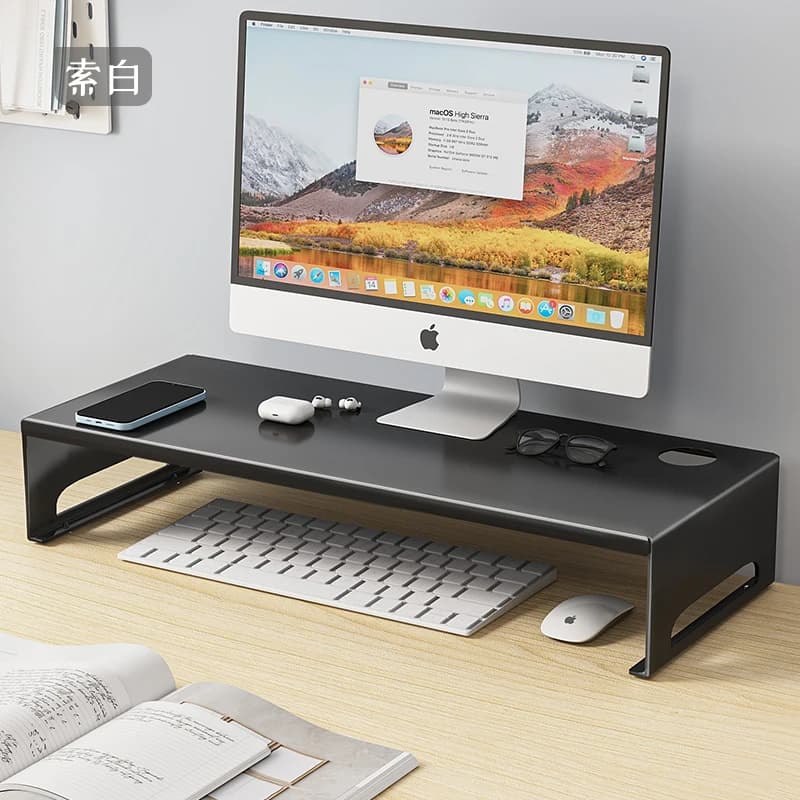 Desktop Computer Monitor Stand Riser Office Workstation Display Screen Storage Rack Iron Material Rectangular Shelf Quality L...