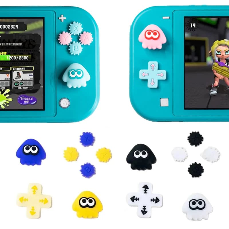 Giochi carini Silicone Morbido Dpad Pulsante Croce ABXY Chiave Custodia Adesiva Per Interruttore 2/Oled/Lite NS Joy-con Thumb Stick Grip Cap Cover