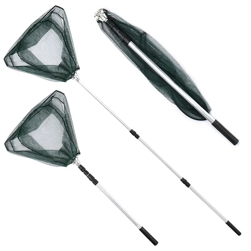 Rete da Pesca Retrattile 190cm in Lega di Alluminio, Rete Telescopica Pieghevole per Pesca in Mare, Rete a Maglia per Pesca alla Carpa e a Mosca