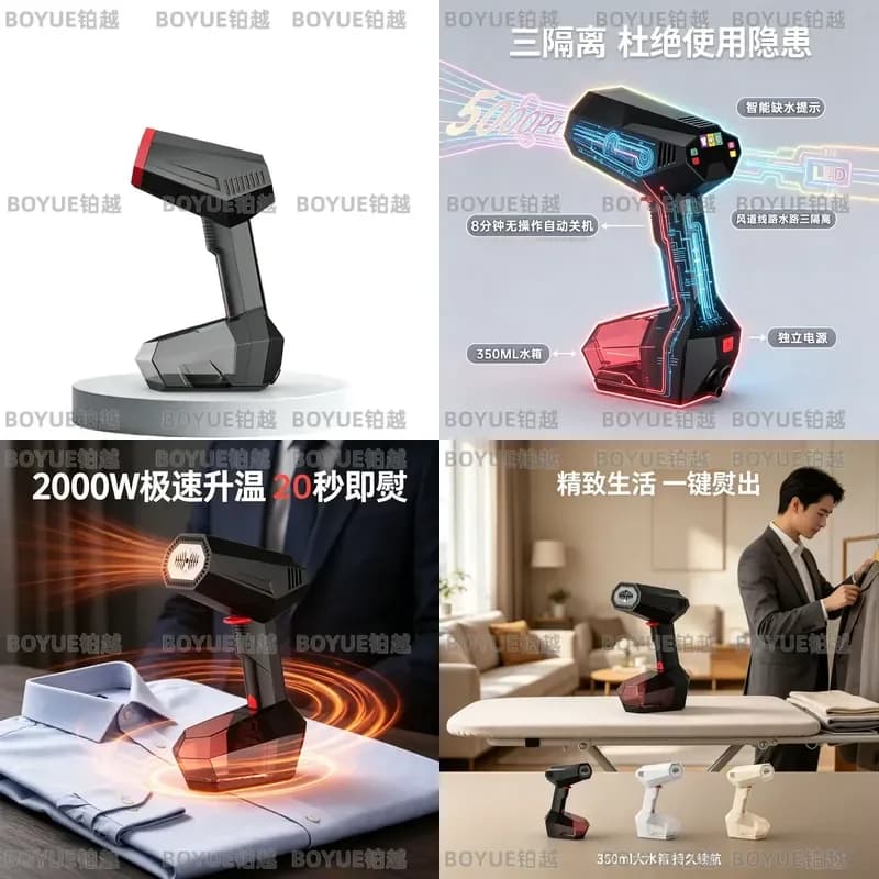 Portable Steam Iron High Power Electric Garment Steamer Handheld Clothes Wrinkle Remover Hanging Ironing Machine for Home