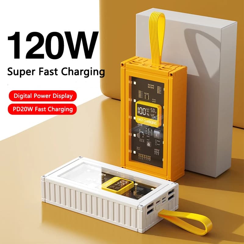 Caricatore portatile da 50000 mAh con carica super veloce da 120 W per iPhone Samsung Xiaomi Huawei Powerbank Batteria esterna da 30000 mAh