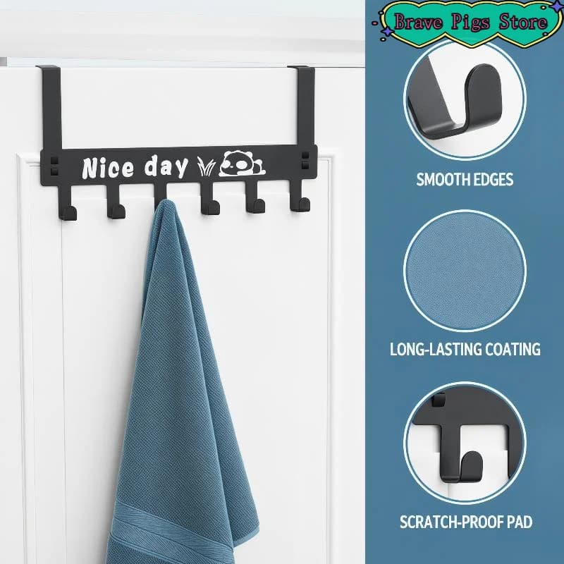 [HM] Gancio Appendiabiti da Porta, Gancio Posteriore per Uso Quotidiano Domestico, Organizzatore per Borse, Vestiti, Asciugamani, Cappelli [HM]